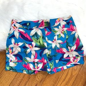 Express shorts floral blue size 0